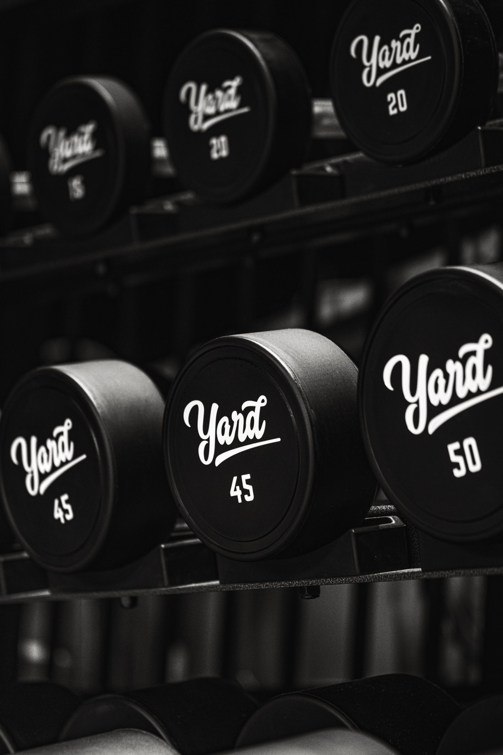 Yard Athletics custom dumbbells